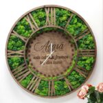 Ceas Rotund "Acasă este cel mai frumos loc din lume"  din placaj natural