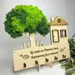 Suport pentru chei "La casa cu oameni buni, Dumnezeu face minuni!"
