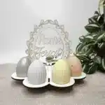 Suport "Paște Fericit" pentru 8 ouă cu crenguțe - Image 3