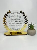 Trofeu Personalizat cu Crenguțe Aurii