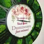 Ceas din MDF cu Lichieni "La casa nu nași buni" - imagine 3