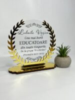 Trofeu Personalizat cu Crenguțe Aurii - imagine 2