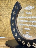 Trofeu din sticla organica și MDF negru - Image 4
